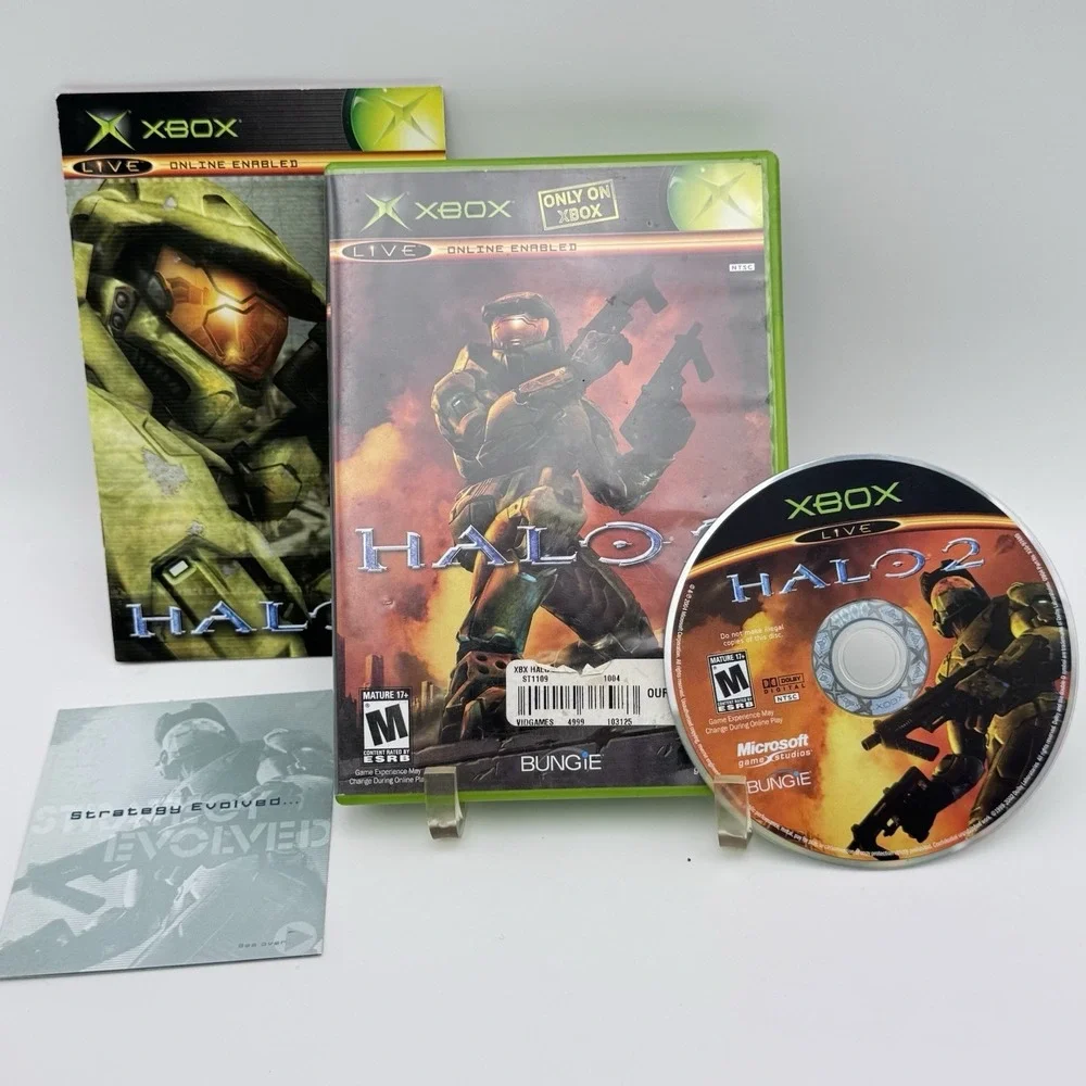 Halo 2 Black Label (Original Xbox, 2004) CIB Complete with Manual EUC